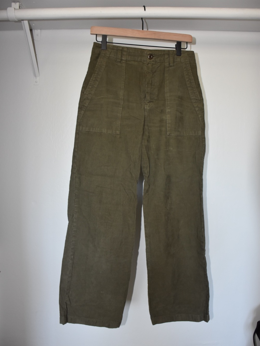 Olive Green Corduroy Utility Pants
